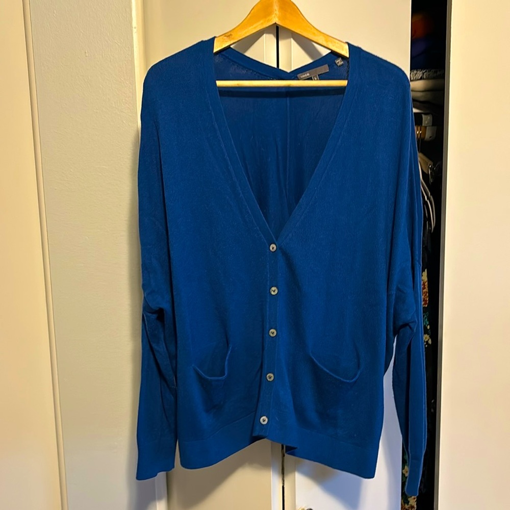 Vince royal blue cardigan size large